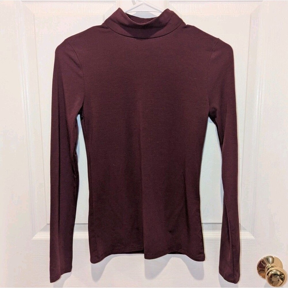 Dark Academia Minialist Oxblood Forever 21 Burgundy Super Soft Turtleneck Small